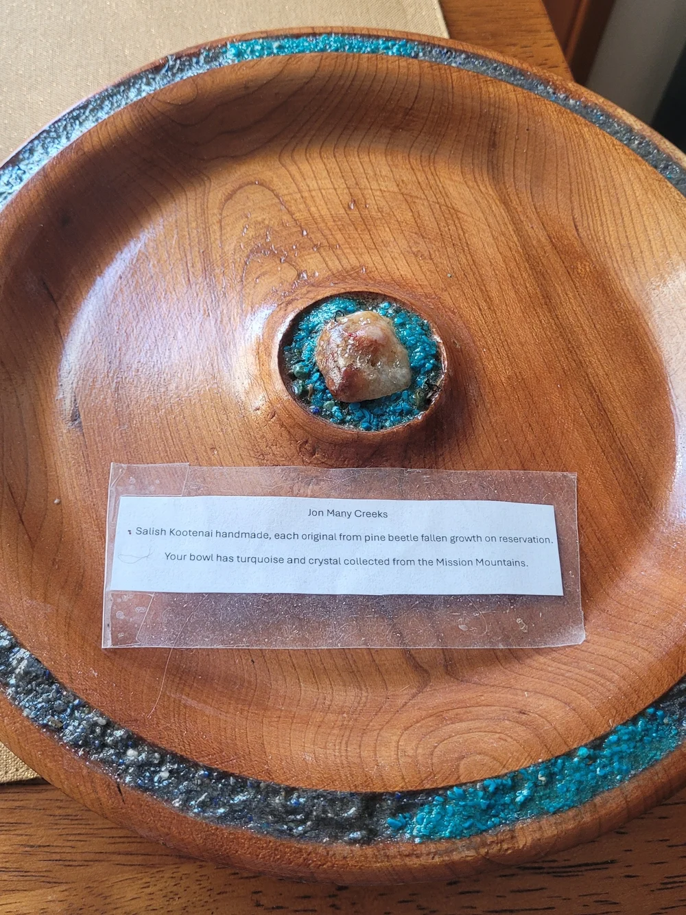 Turquoise Inlay Pine Bowl